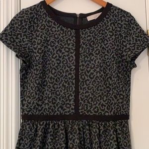 Loft black and gray leopard dress